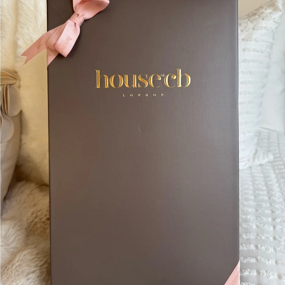 House of CB Peach Satin Pleated Midi Dress. - Picture 12 of 12